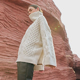 Pull à col montant [ beige ]