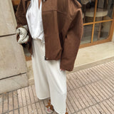 Manteau en suède marron