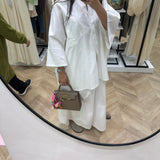 Ensemble ample chemise avec pantalon pince évasé [ blanc ]