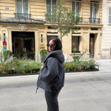 Manteau en laine avec capuche imperméable