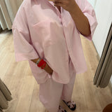 Ensemble chemise et pantalon ballon [ rose ]