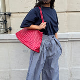 Pantalon large à pli [ bleue marine ]