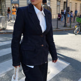 Fitted denim blazer