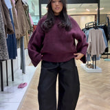 Pull col V [ aubergine ]