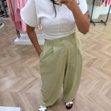 Pantalon long couleur tilleul
