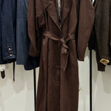 Trench long suédine marron