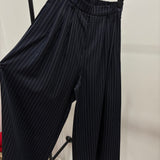 Pantalon large à rayures [ bleue marine ]