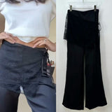 Pantalon en satin à foulard dentelle