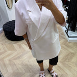 Blazer manches courtes [ rose poudré ]