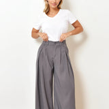 Pantalon de tailleur large [ gris ]