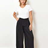 Pantalon de tailleur large [ noir ]