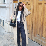 Balloon sleeve trench coat