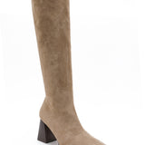 Bottes à talons carré [ taupe ]