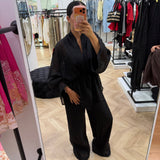 Ensemble gilet et pantalon doublé [ Noir ]