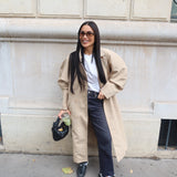 Balloon sleeve trench coat