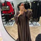 Robe extra longue [ marron ]