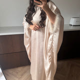Abaya à plumes [ beige ]