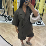 Blazer manches courtes [ marron ]