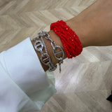 Bracelet élastique perle [ rouge ]