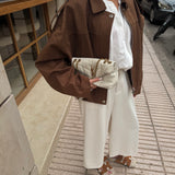 Manteau en suède marron