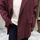 Blazer léger oversize [ gris / bordeau / marron / bleue marine ]