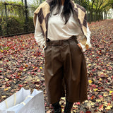 Bermuda en simili [ marron ]