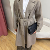 Manteau long en laine et cachemire fait main