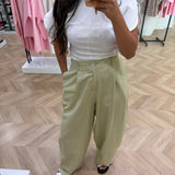 Pantalon long couleur tilleul