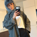 Cagoule tressée [ gris ]