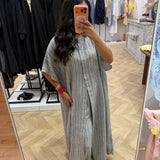 Chemise longue et pantalon à rayures [ gris ]