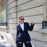 Fitted denim blazer