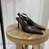 Patent leather heels [brown]