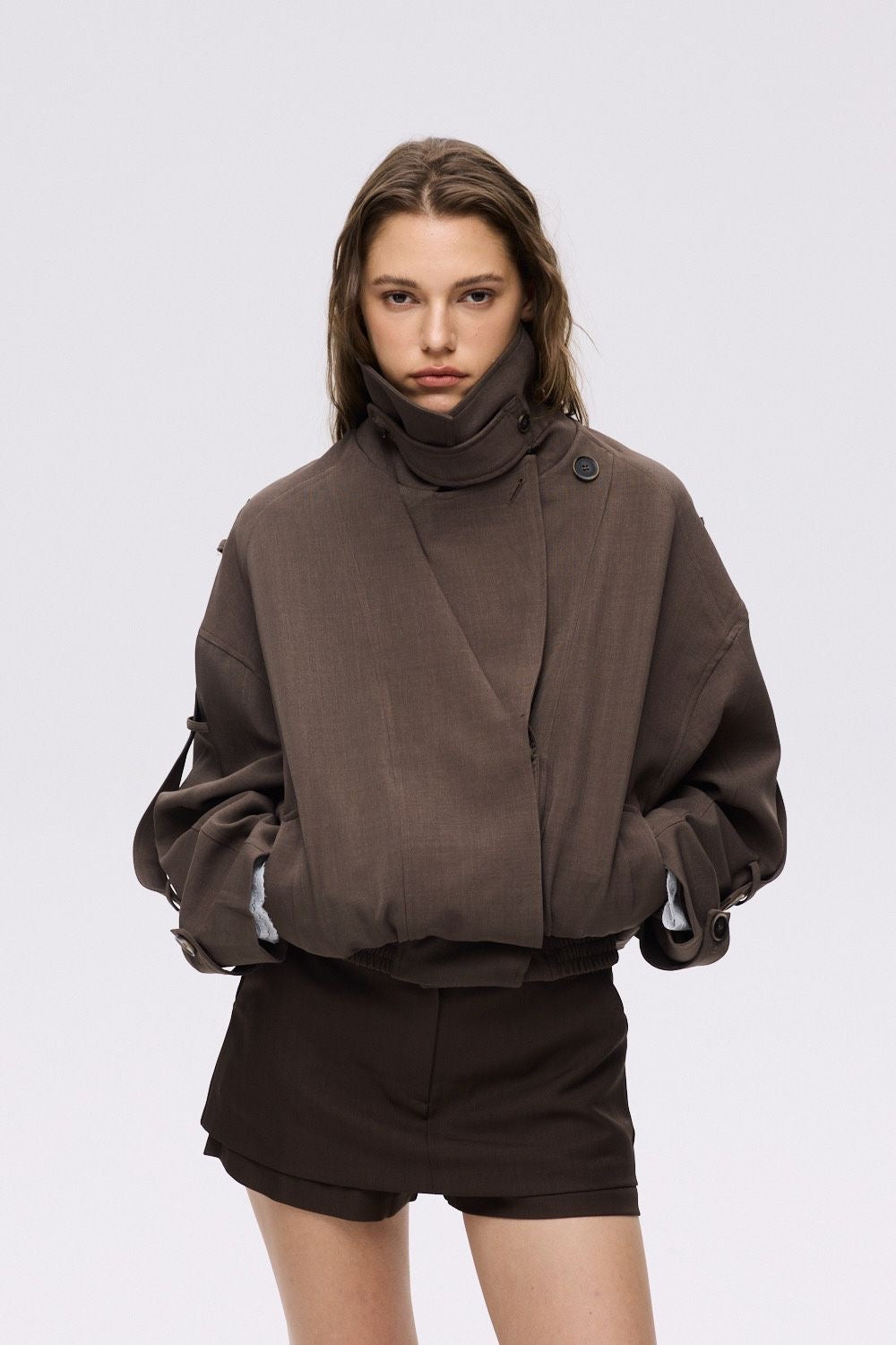 Veste façon trench court [ marron ] - Belmiraz