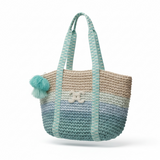Sac en paille bleue