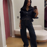Veste en jean à manches boule