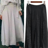 Jupe à pois évasée [ blanc ]