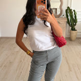 Pantalon capri vichy