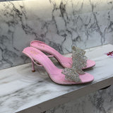 Pink bow heels