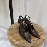 Patent leather heels [brown]