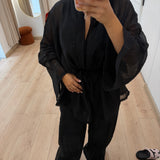 Ensemble gilet et pantalon doublé [ Noir ]