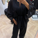 Ensemble gilet et pantalon doublé [ Noir ]