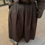 Jupe longue marron à plis
