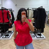 Chemisier cintré rouge