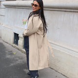 Balloon sleeve trench coat