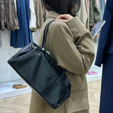 Sac en cuir vegan [ noir brillant ]