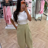 Pantalon long couleur tilleul