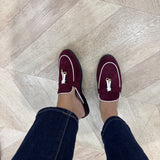 Mules bordeau