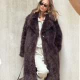 Manteau long à ceinture [ marron ]