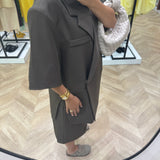 Blazer manches courtes [ marron ]