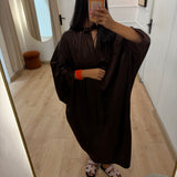 Robe en satin marron
